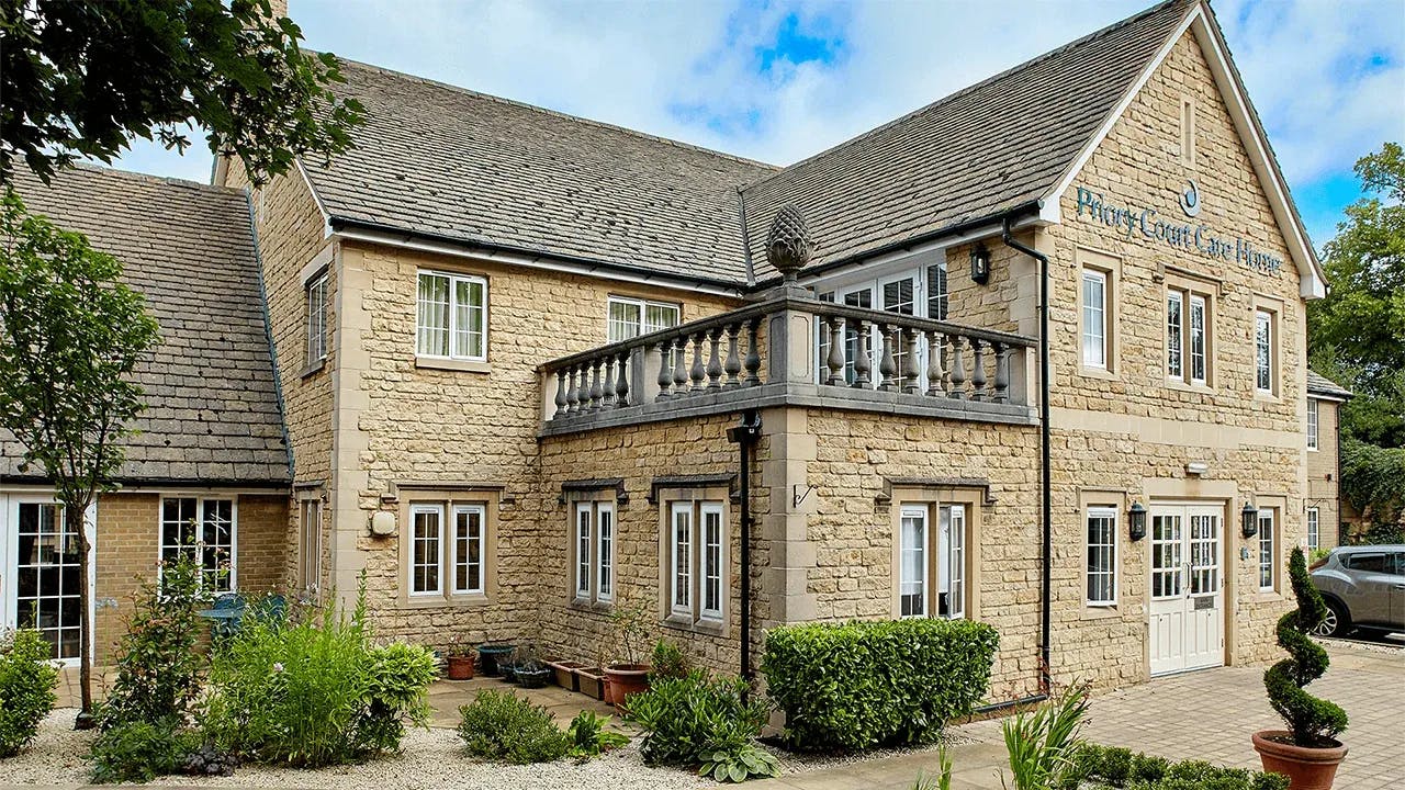 Exterior of  Priory Court Care Home in Stamford, South Kesteven 