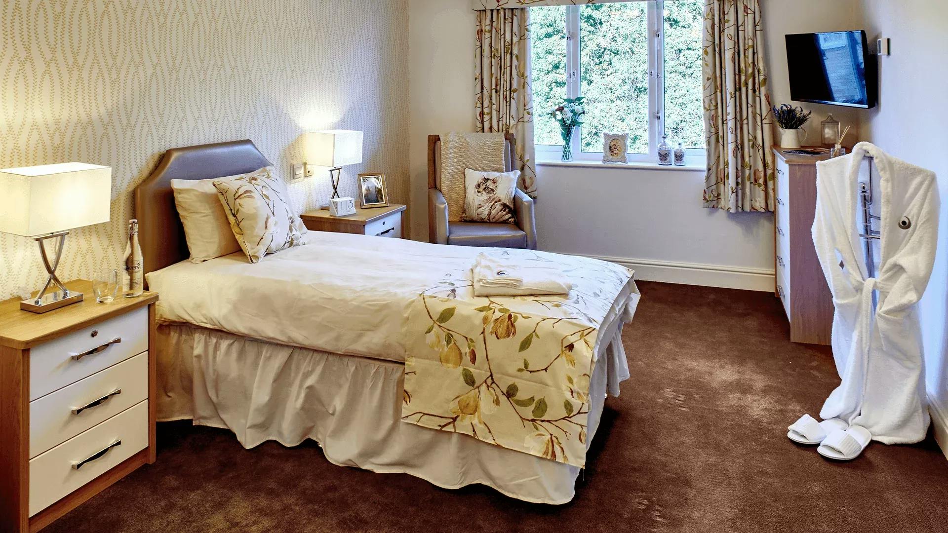 Bedroom at Priory Court Care Home in Stamford, South Kesteven 