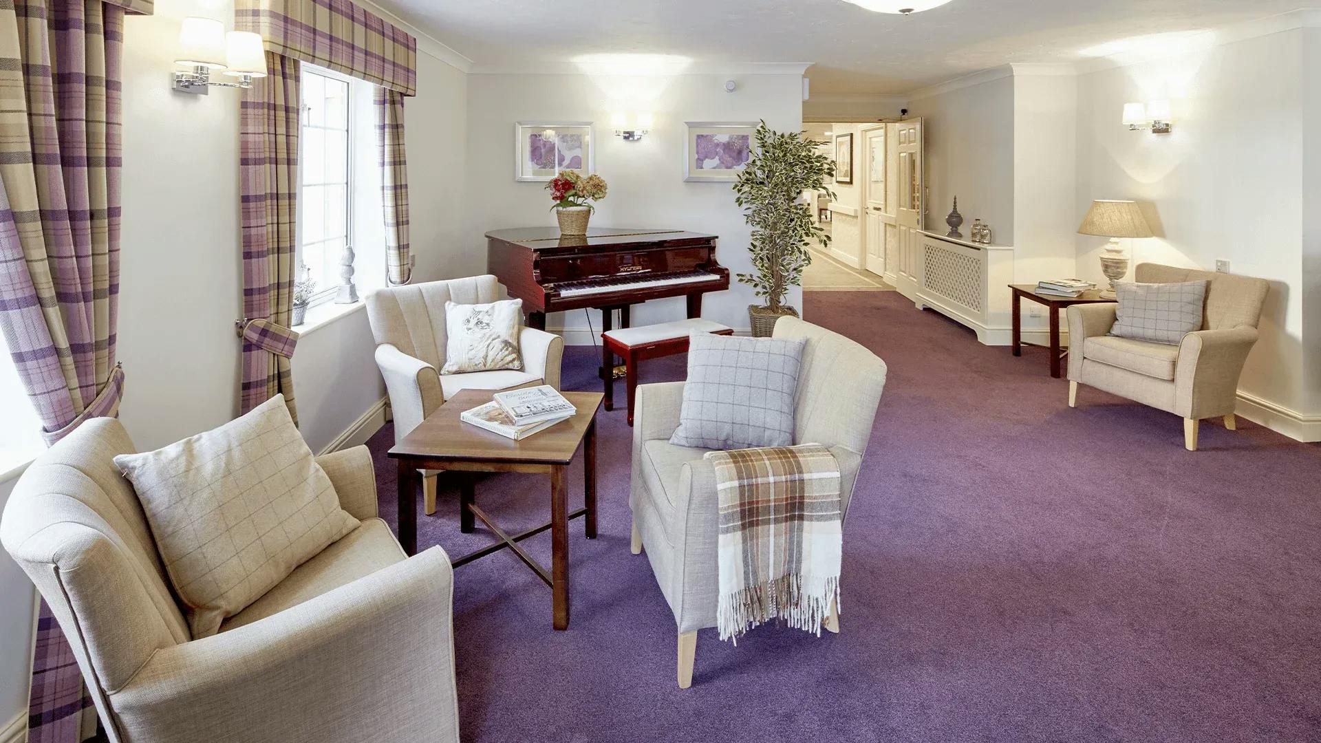 Communal Lounge at Priory Court Care Home in Stamford, South Kesteven 