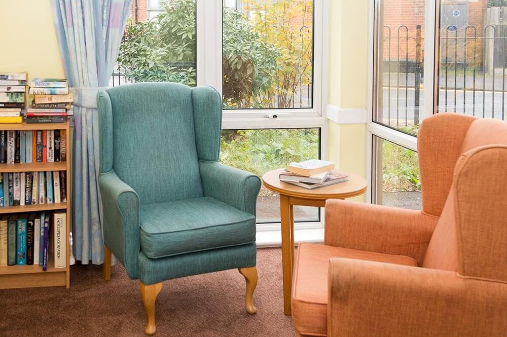 Reading Area of Queens Court Care Home in Windsor, Berkshire