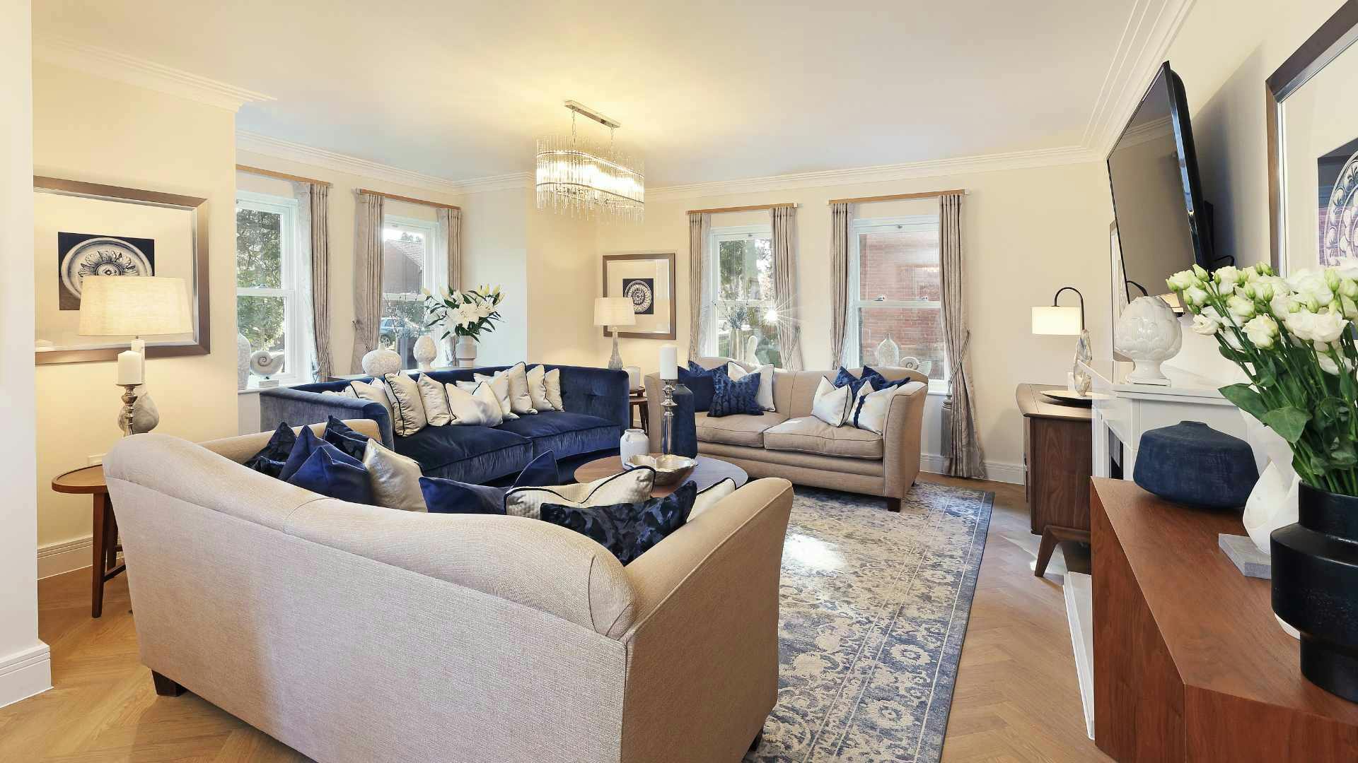 Lounge of Redclyffe Place retirement development in Harpenden, Hertfordshire