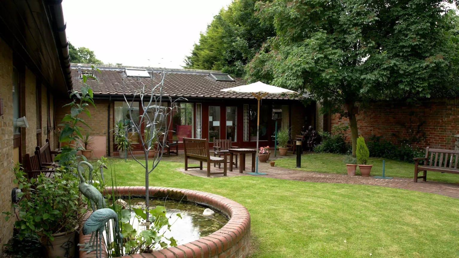 Garden Richard Cox House care home in Royston, Hertfordshire