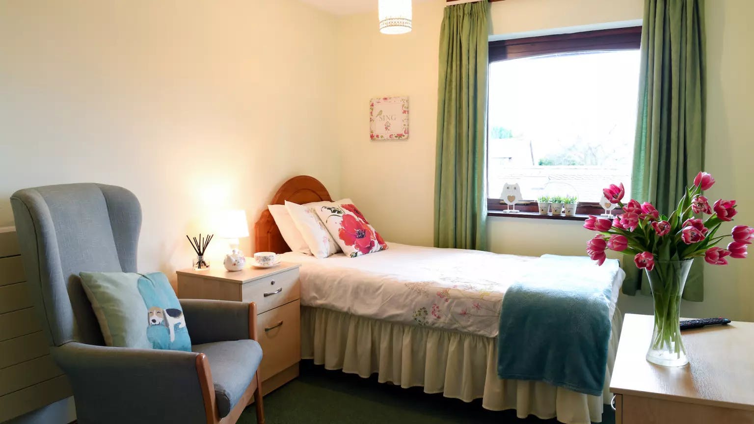 Bedroom Richard Cox House care home in Royston, Hertfordshire