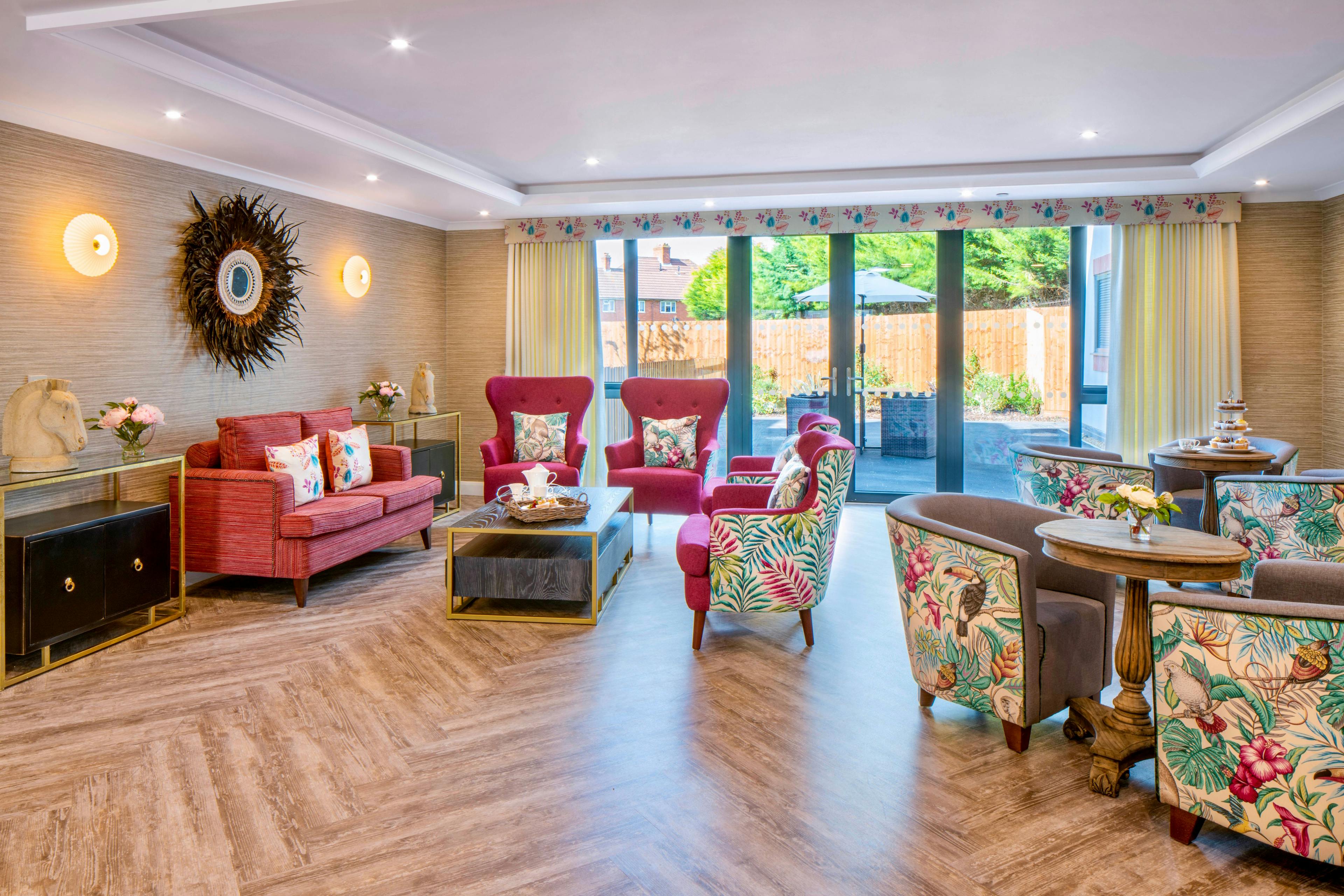 Lounge of Richard House care home in Grantham, Lincolnshire