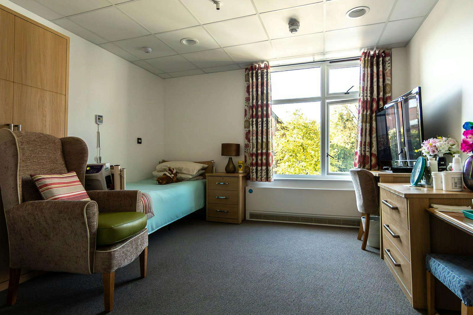 Bedroom of Meadowside care home in North Finchley, London