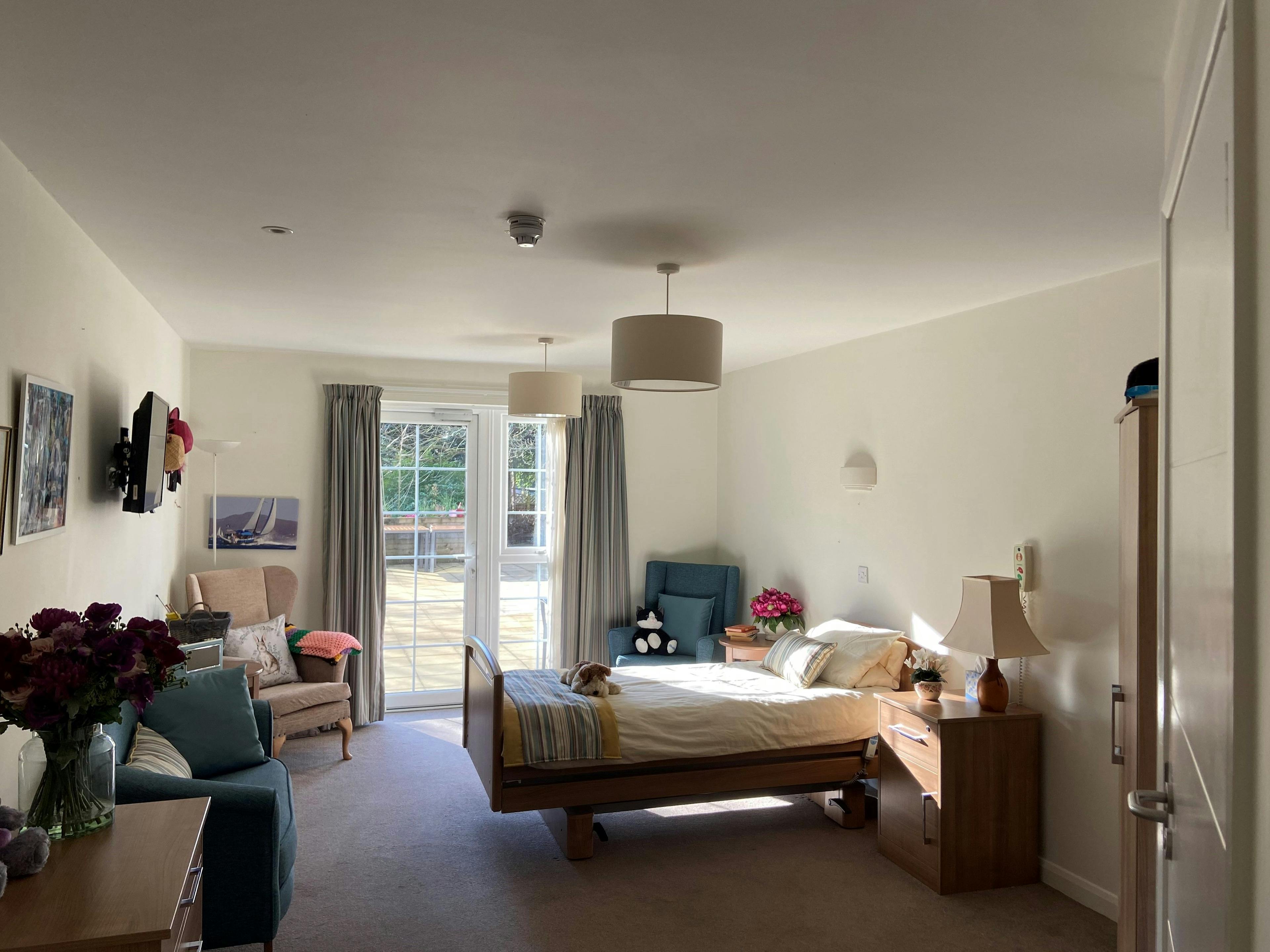 Bedroom at Downs House Care Home in Petersfield, Hampshire