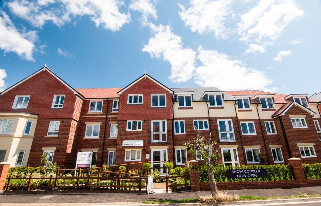 Exterior of Rothesay Lodge Retirement Home in Dorset, South West England