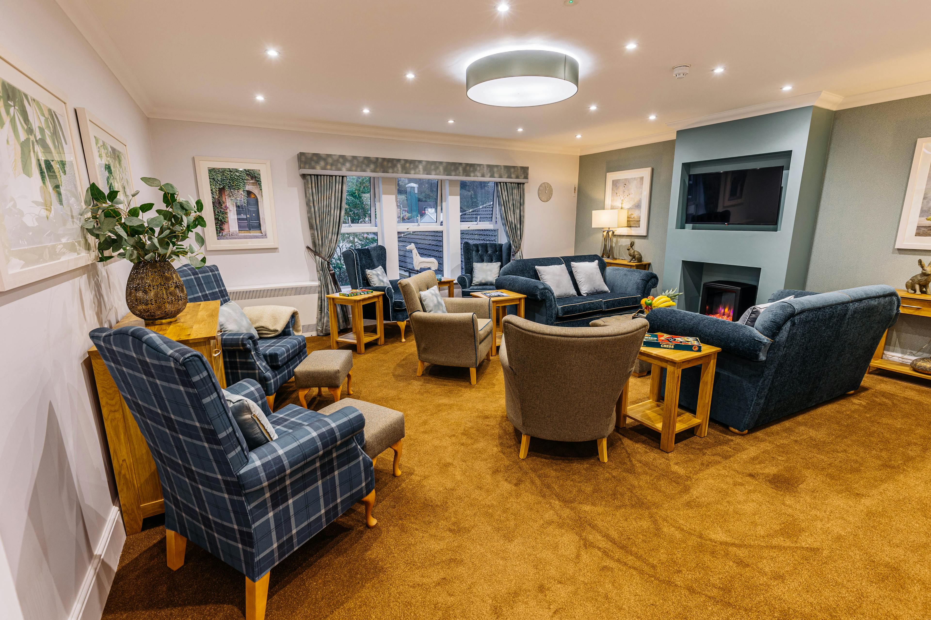 Communal Lounge at Scarborough Hall Care Home in Scarborough, North Yorkshire