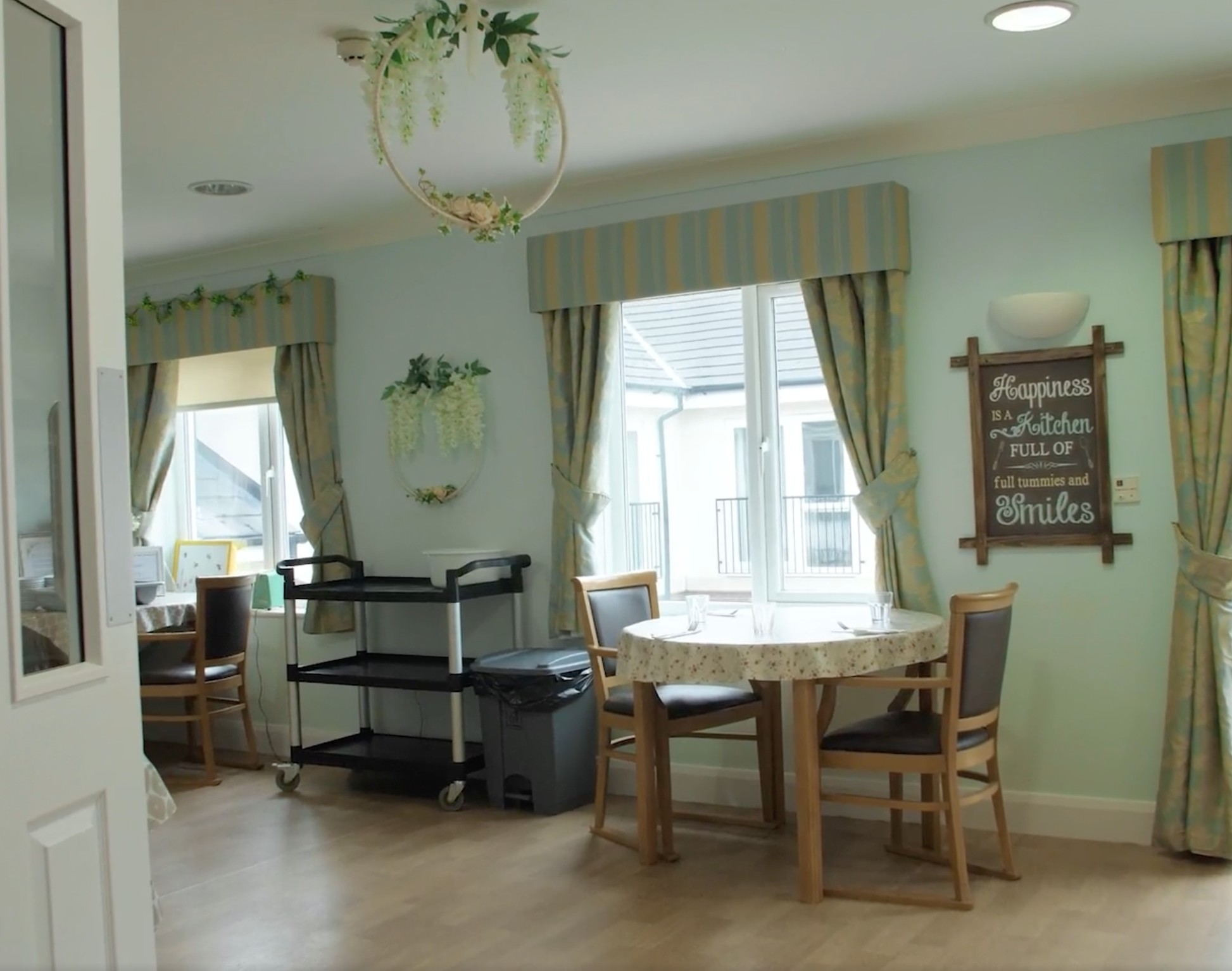 Dining room of The Mayfields care home in Norwich, Norfolk