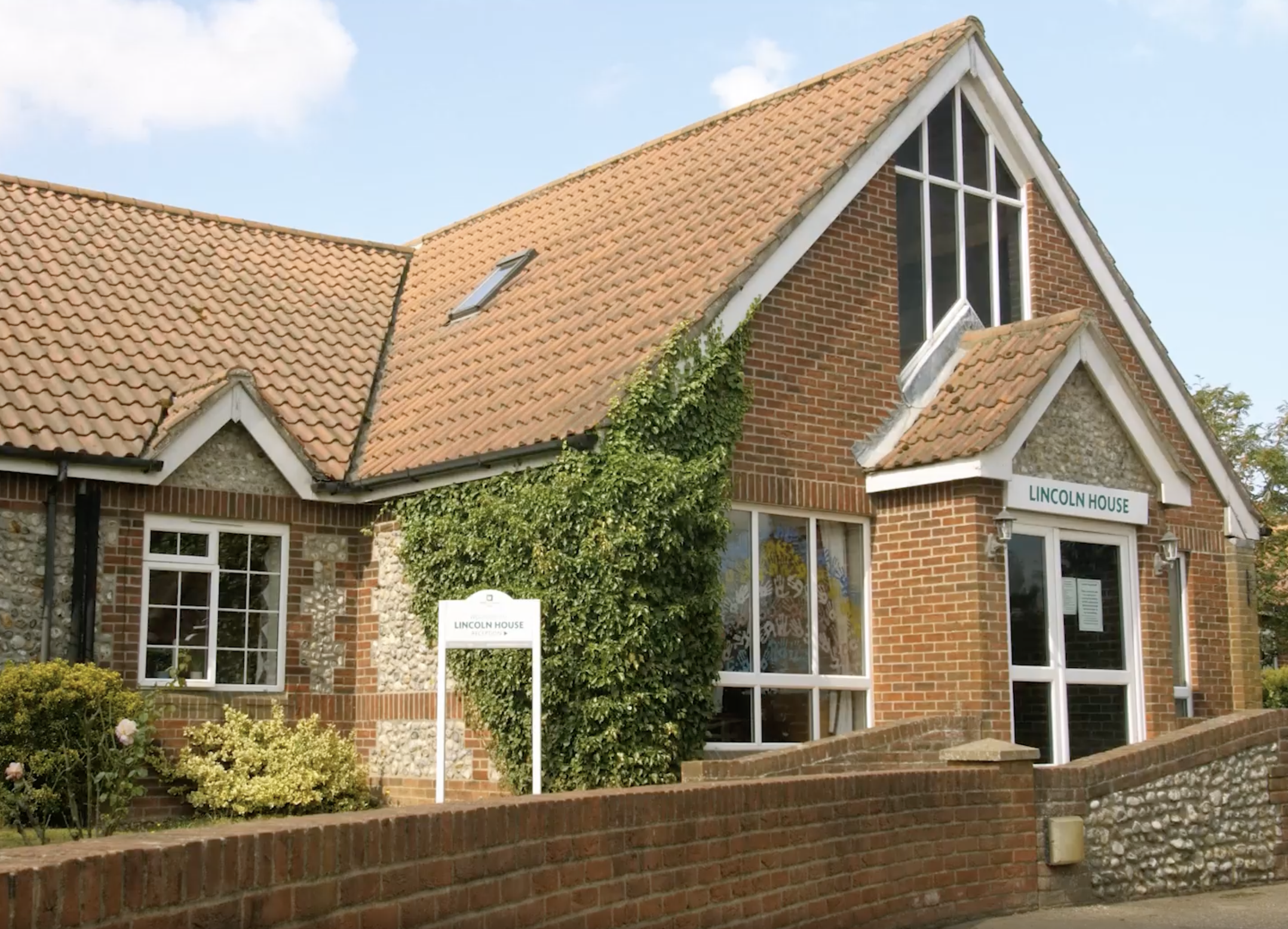 Exterior of Lincoln House care home in Dereham, Norfolk