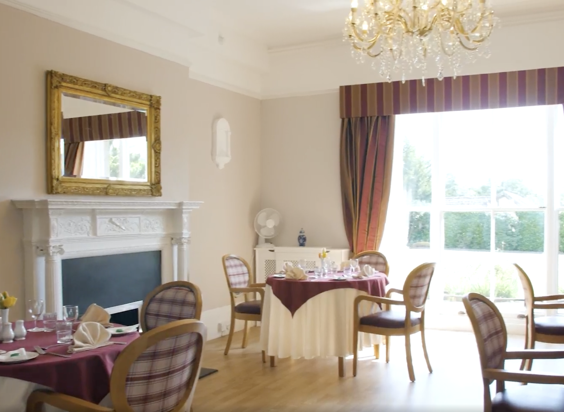 Dining room of Highfield House care home in Halesworth, Suffolk