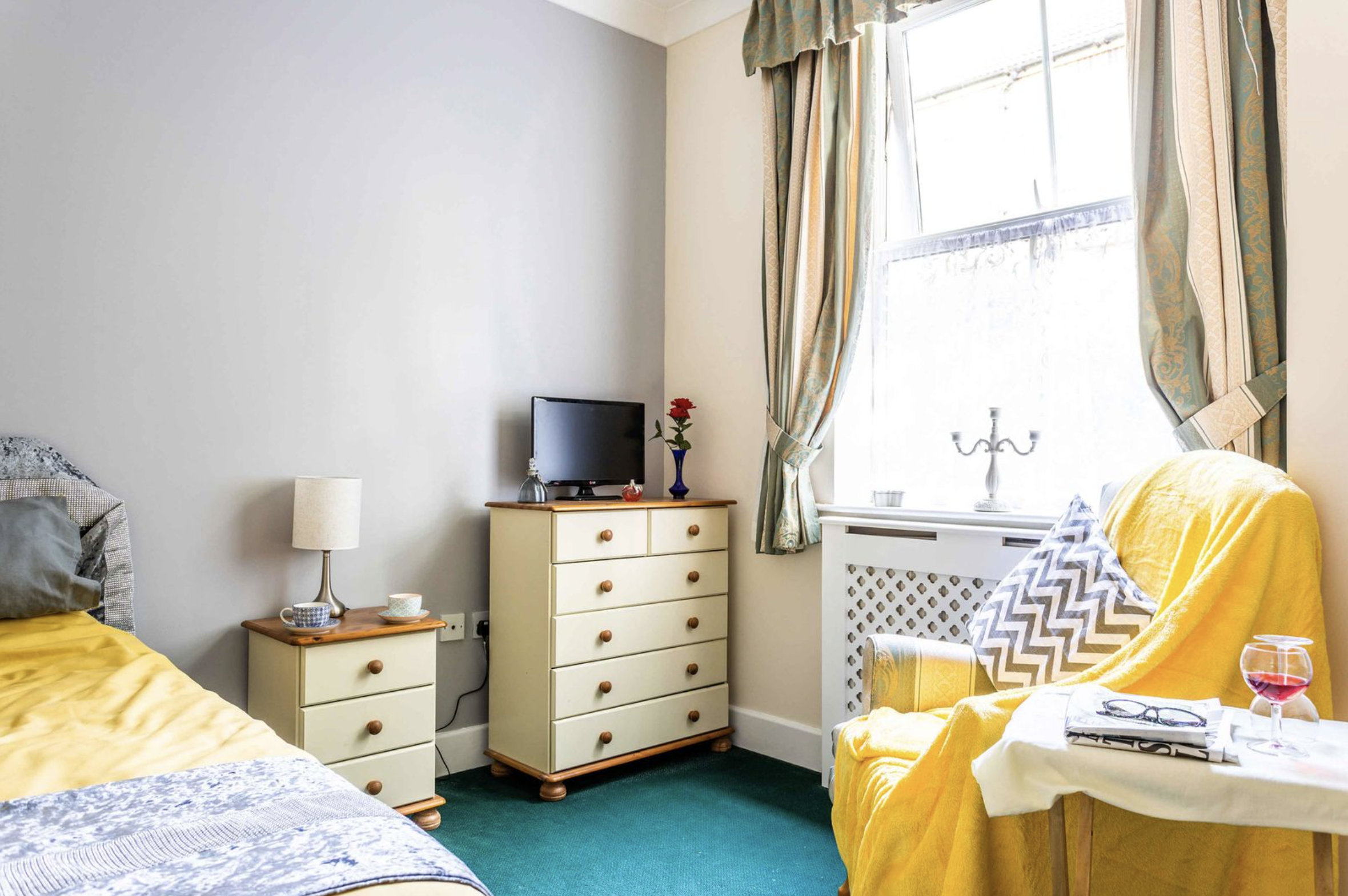 Bedroom of Haslington Lodge care home in Greenhithe, Dartford
