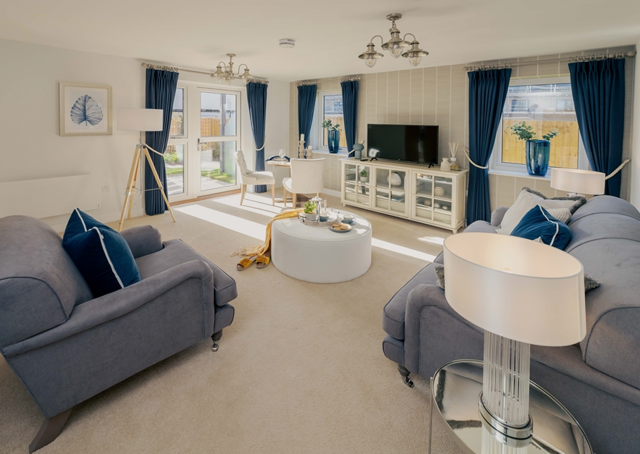 Lounge of Pym Court retirement development in Topsham, Exeter