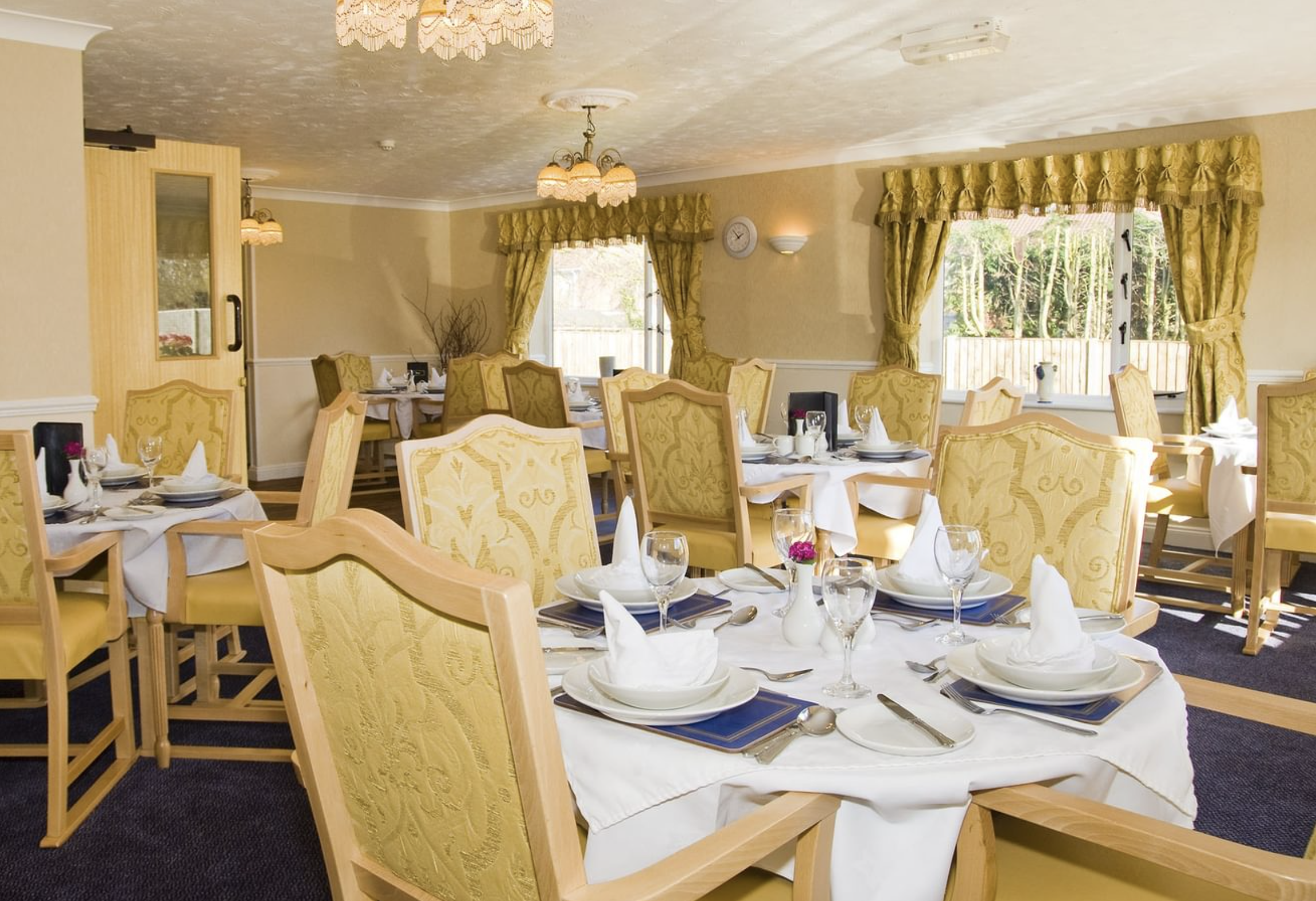 Dining room of Sandford House care home in Dereham, Norfolk