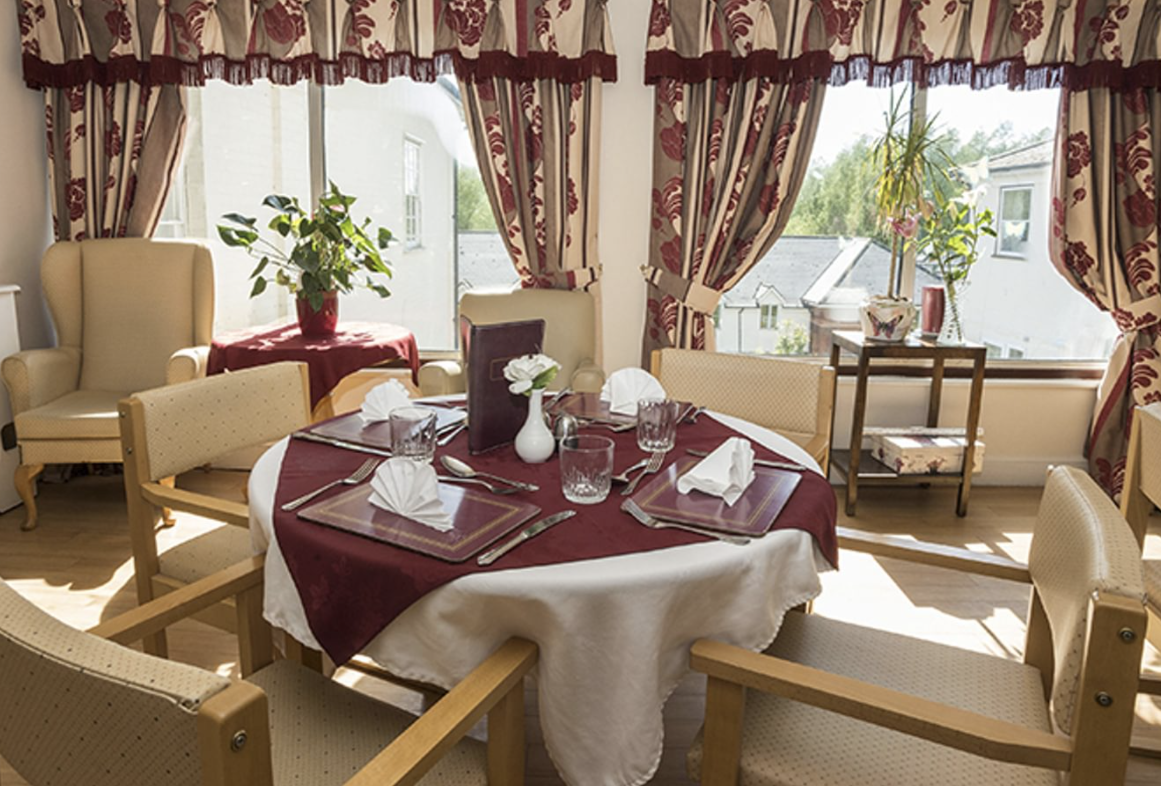 Dining room of Hillside care home in Sudbury, Suffolk