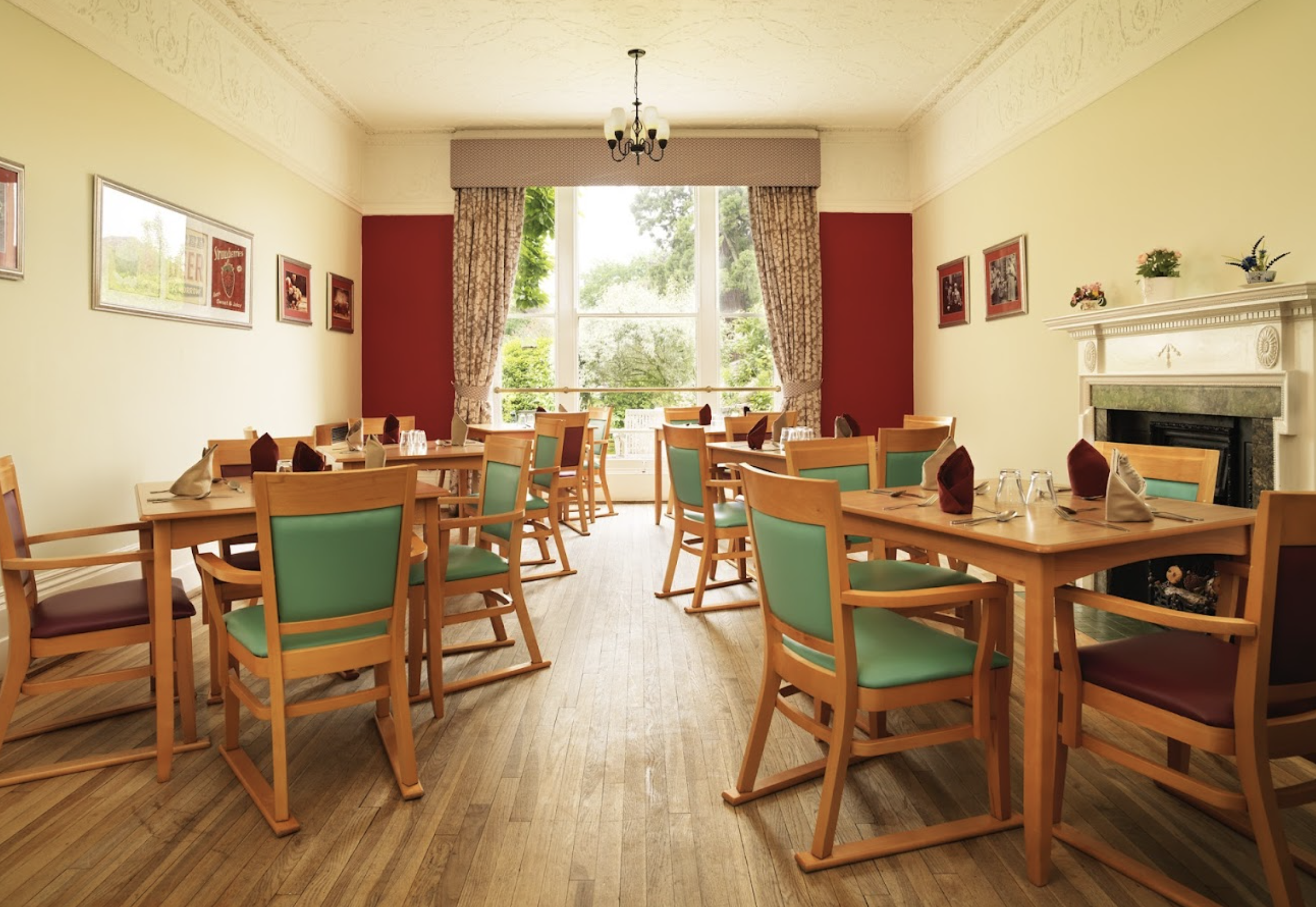 Dining area of Newland House Care Home in Witney, West Oxfordshire