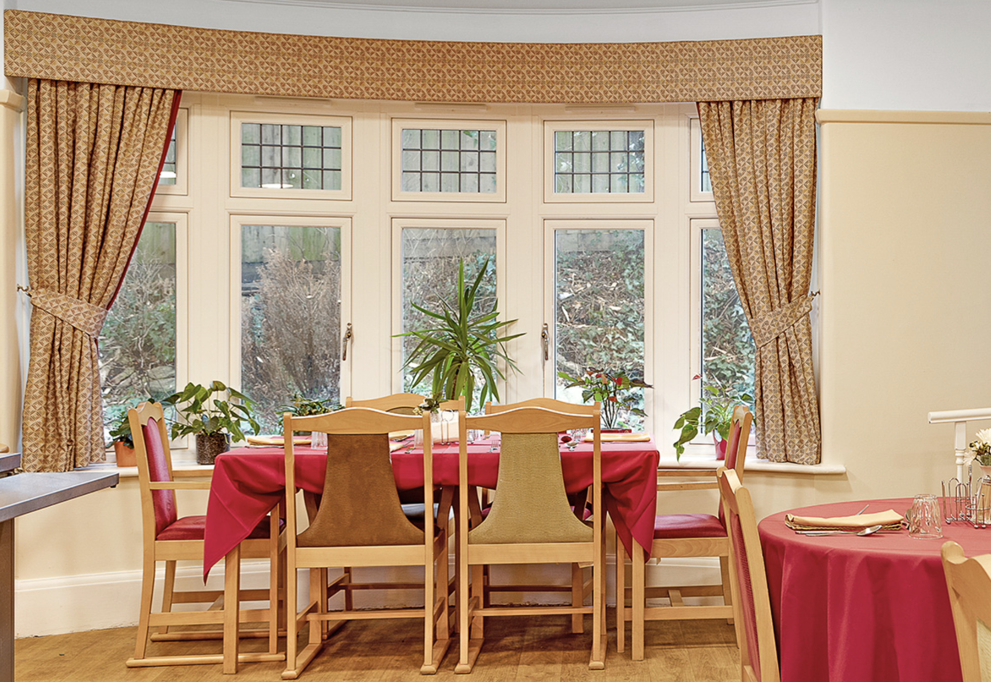 Dining area of The Laurels and Pine Lodge Care Home in Poole, Dorset