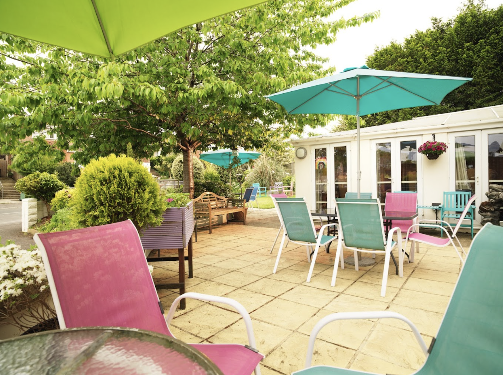 Garden of The Laurels and Pine Lodge Care Home in Poole, Dorset