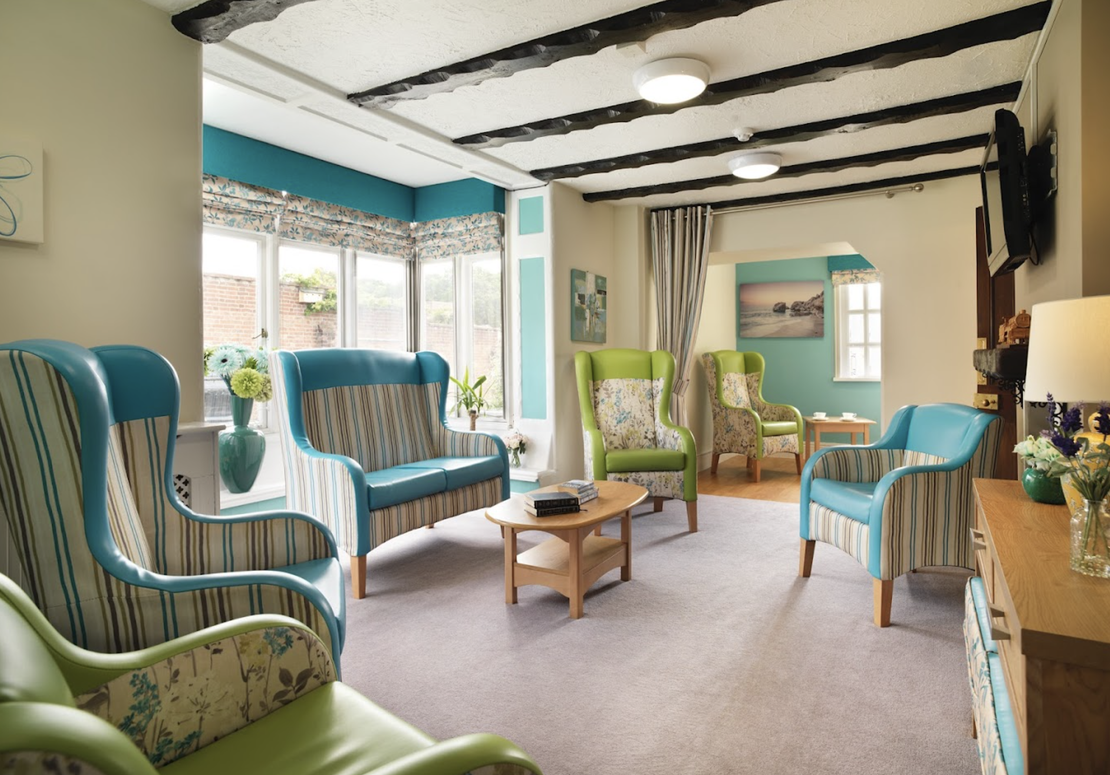 Lounge of The Laurels and Pine Lodge Care Home in Poole, Dorset