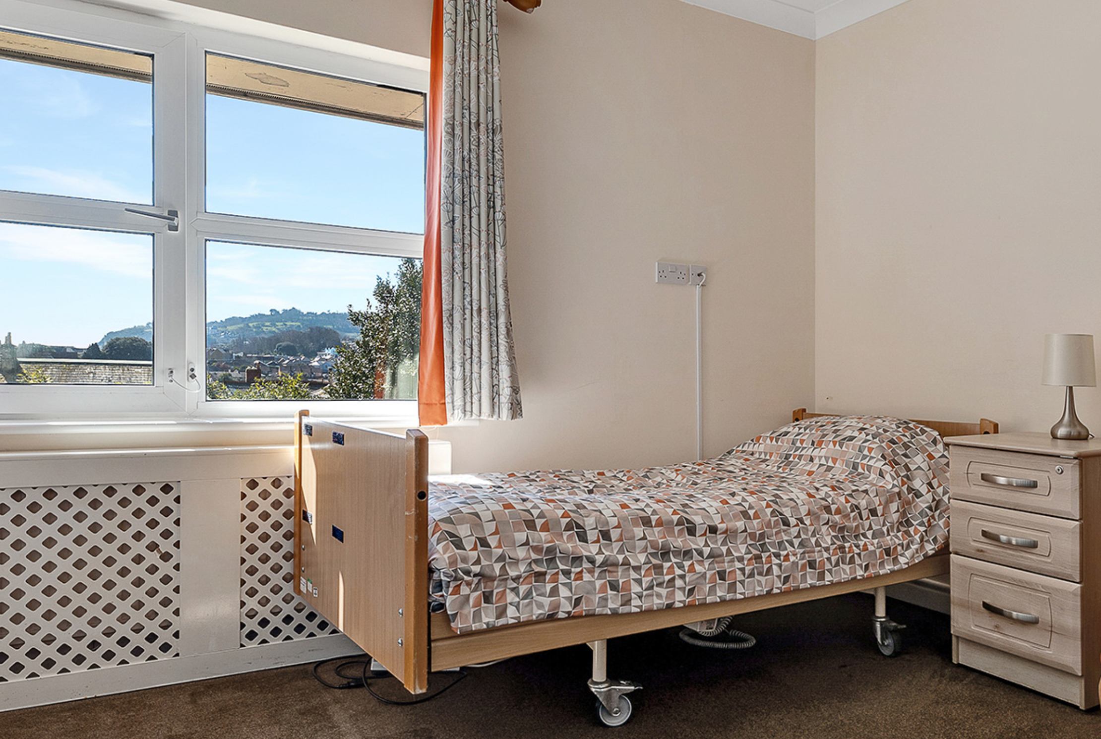 Bedroom of Springfield nursing home in Shanklin, Isle of Wight