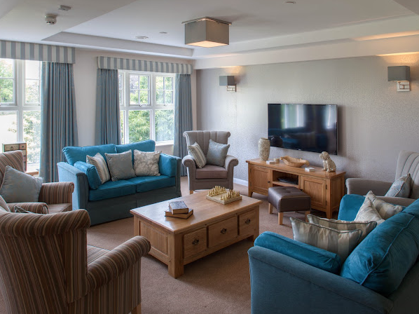 Lounge of Heol Don care home in Cardiff, Wales