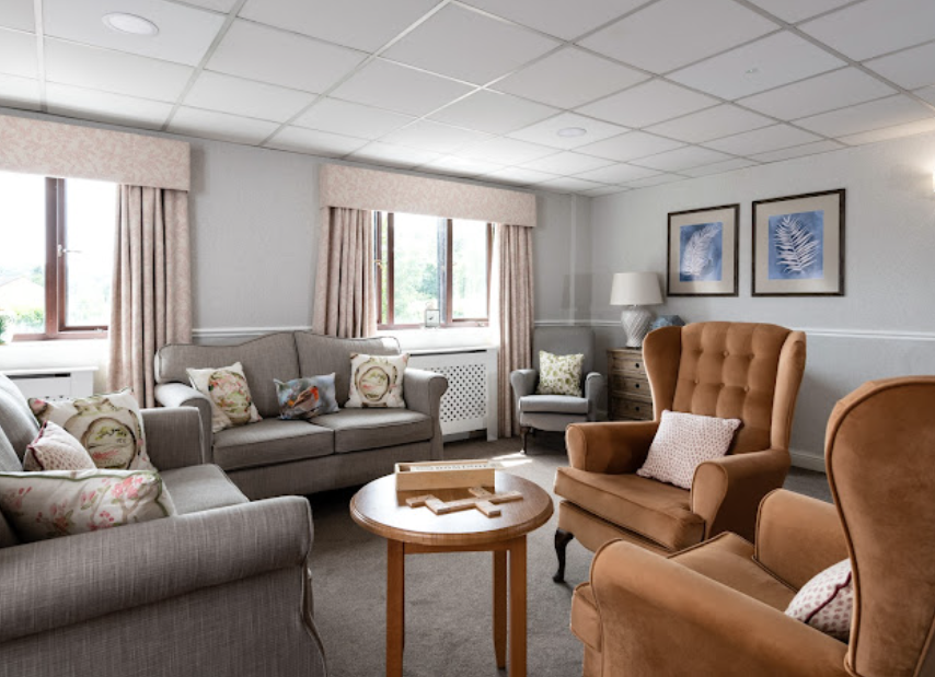 Lounge of Regency House care home in Cardiff, Wales