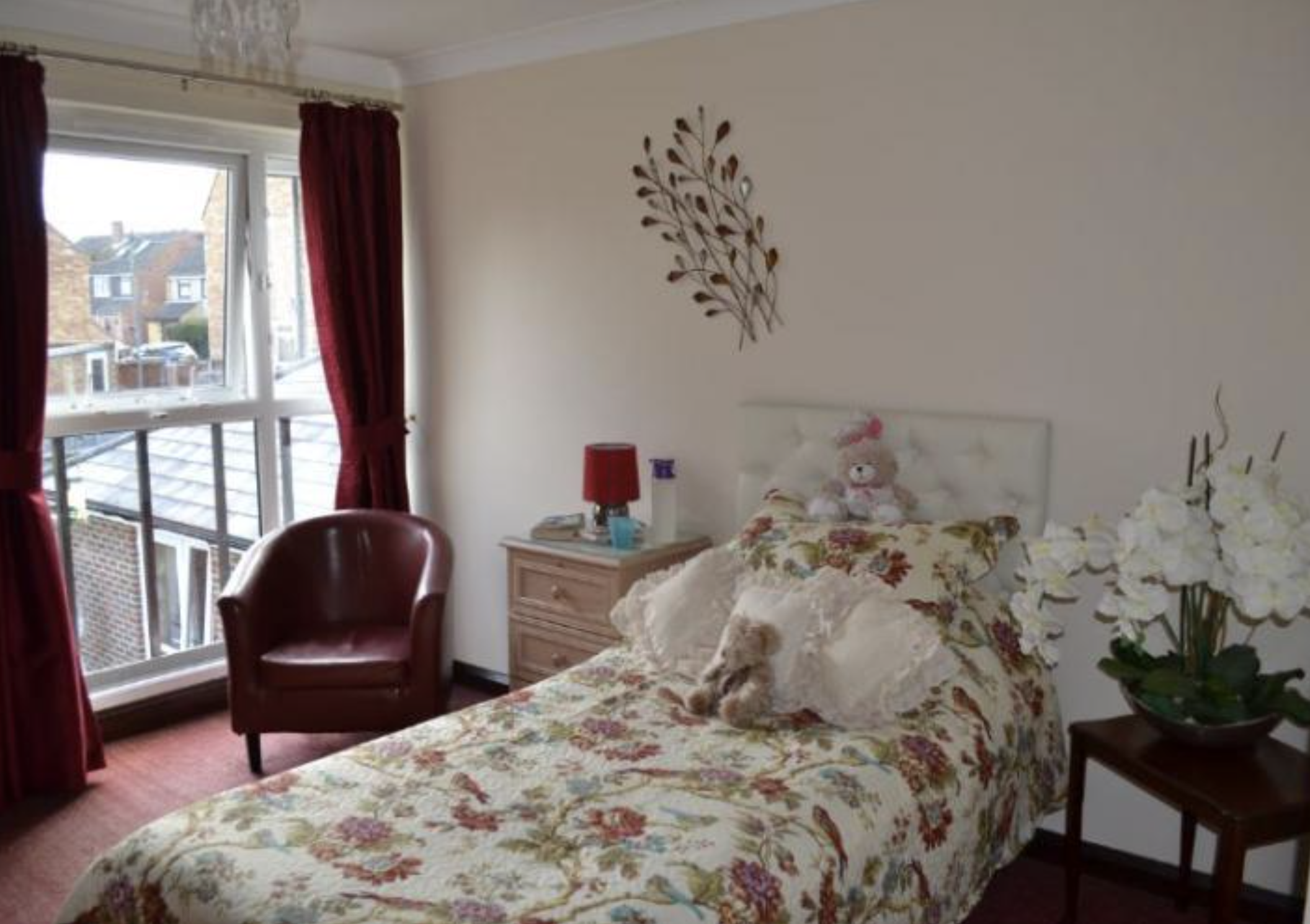 Bedroom of Pine Lodge care home in Sittingbourne, Kent