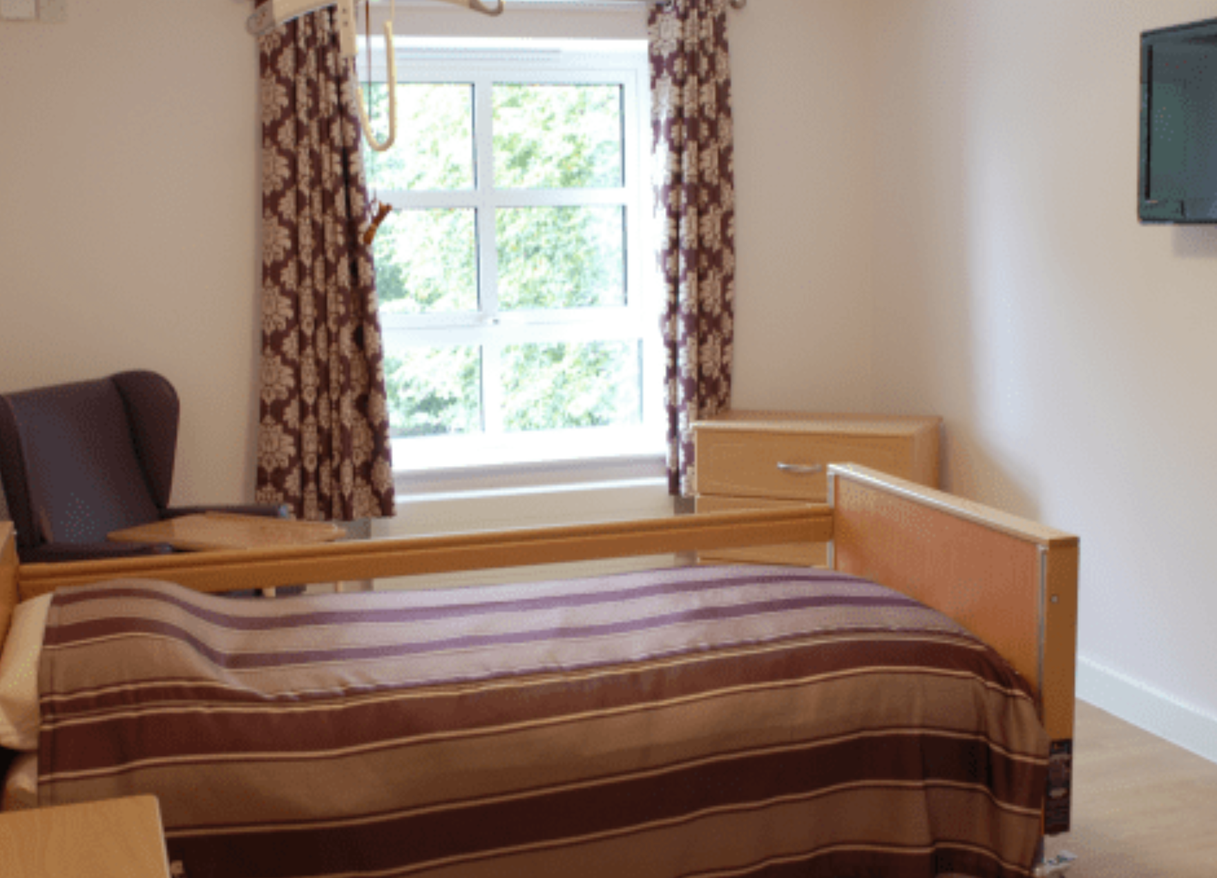 Bedroom of Halden Heights care community in Ashford, Kent