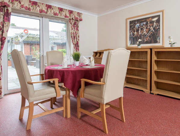 Dining area of Colonia Court care home in Colchester, Essex