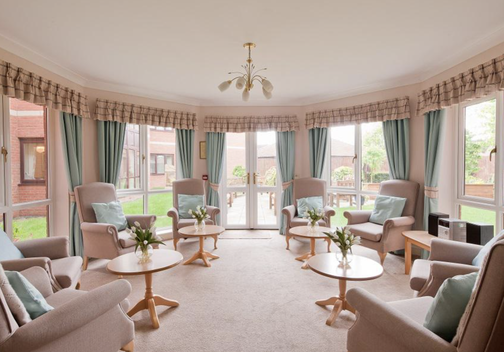Lounge of Berkeley House care home in Hull, East Yorkshire