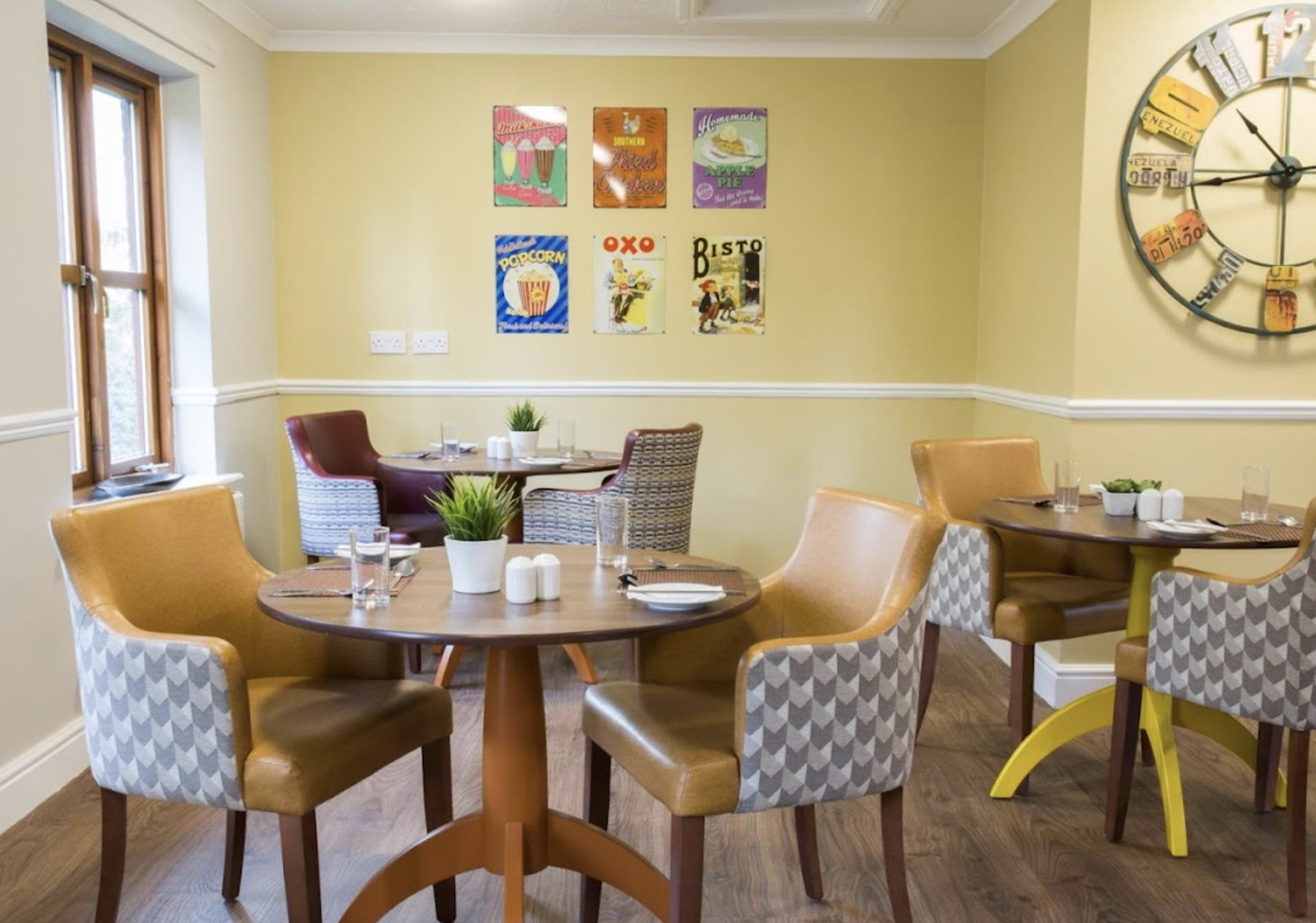 Dining room of Maypole care home in Southampton, Hampshire