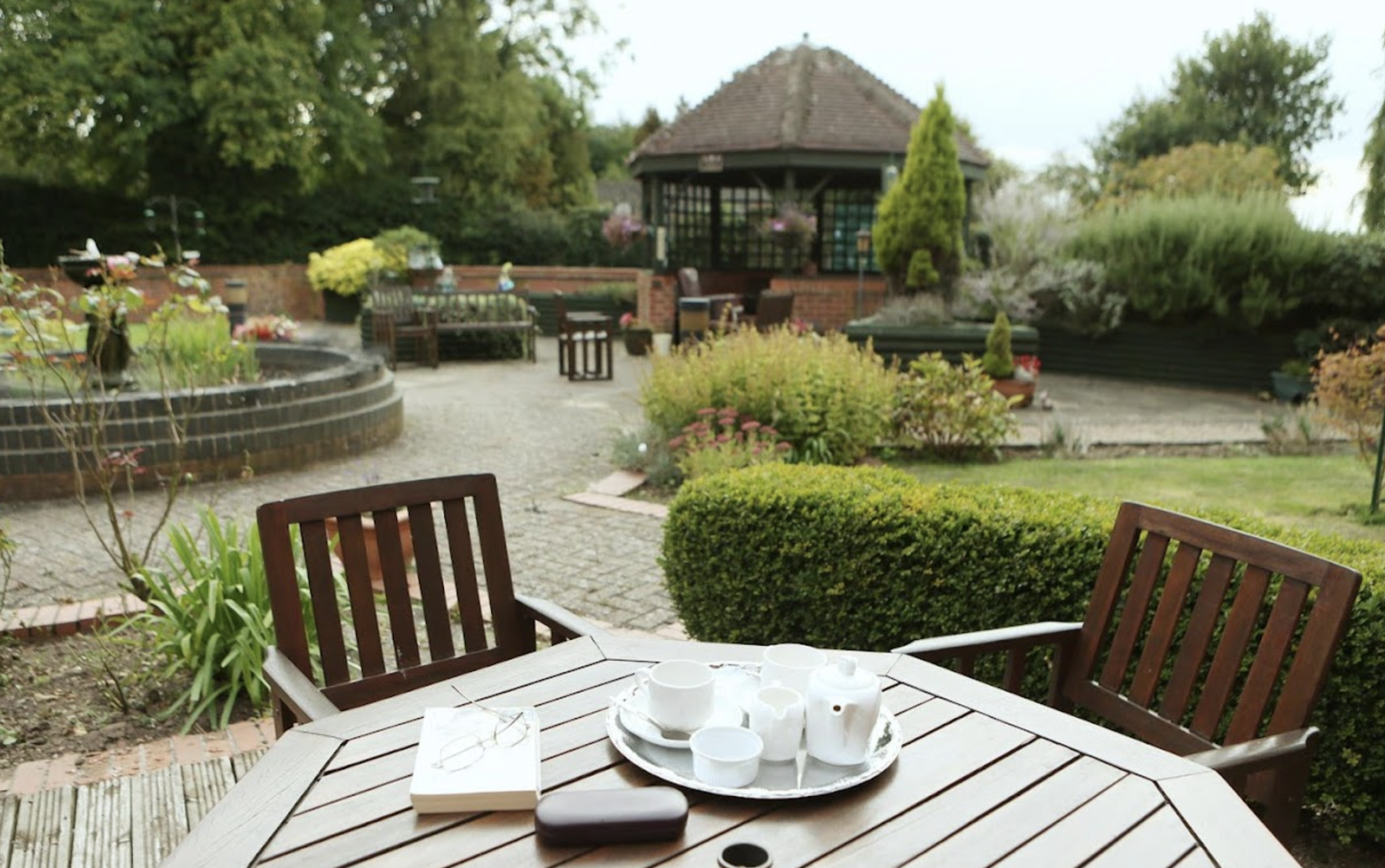 Garden of Aylesham Court care home in Leicester, Leicestershire