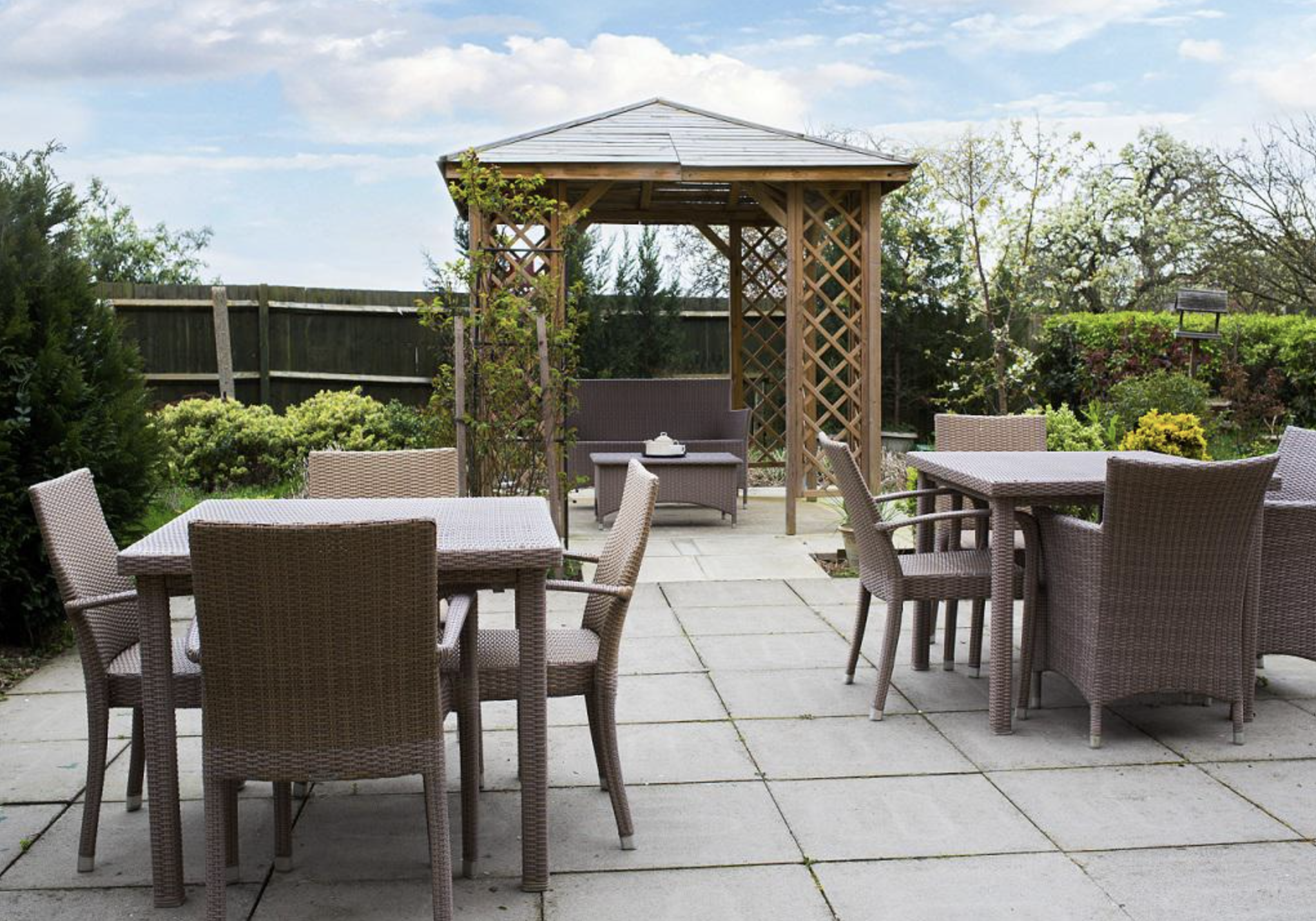 Garden of Middlesex Manor care home in Wembley, London