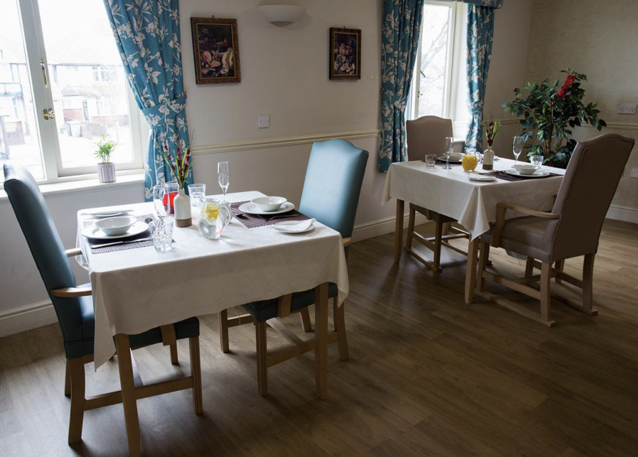 Dining room of Middlesex Manor care home in Wembley, London