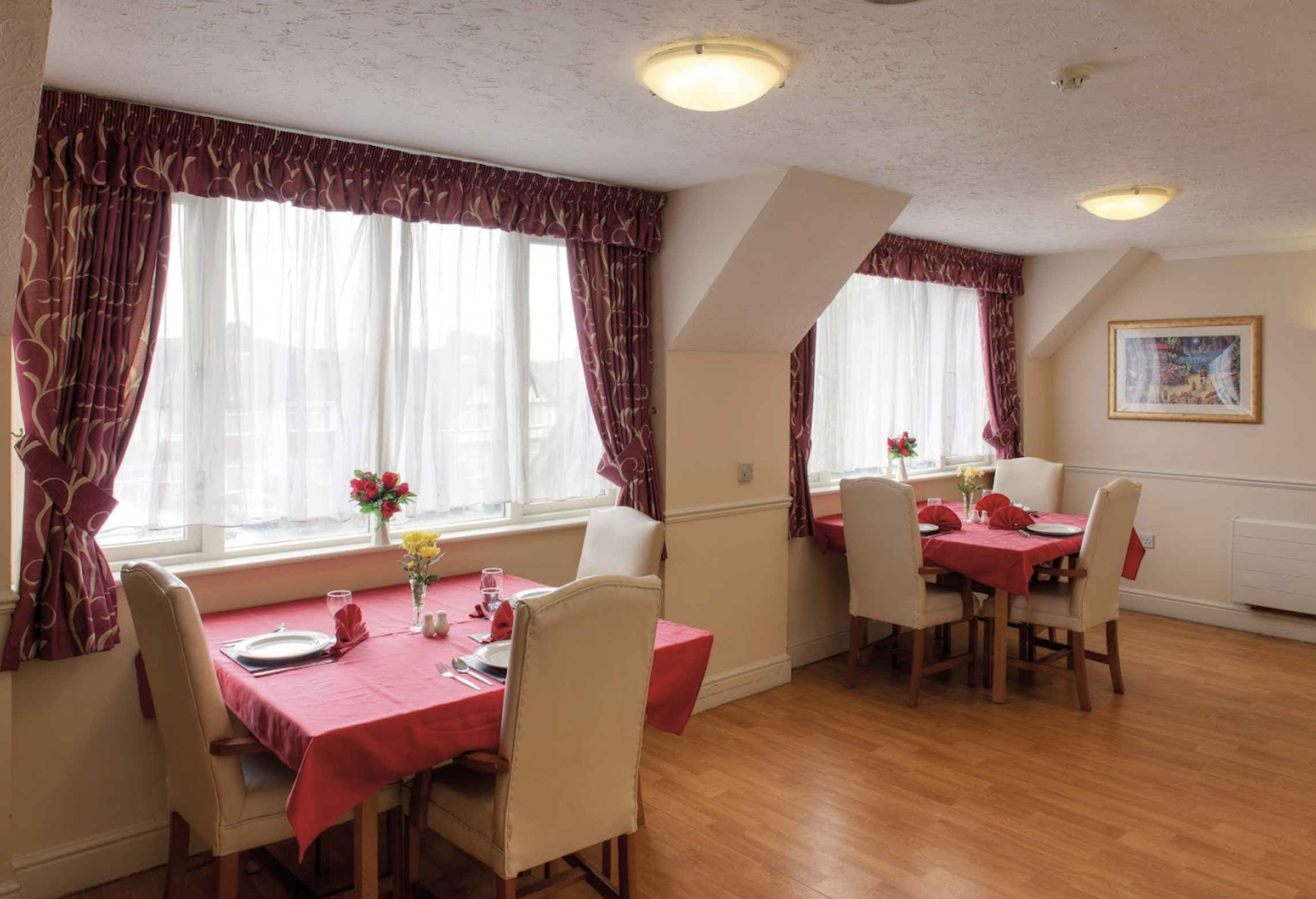 Dining room of Middlesex Manor care home in Wembley, London