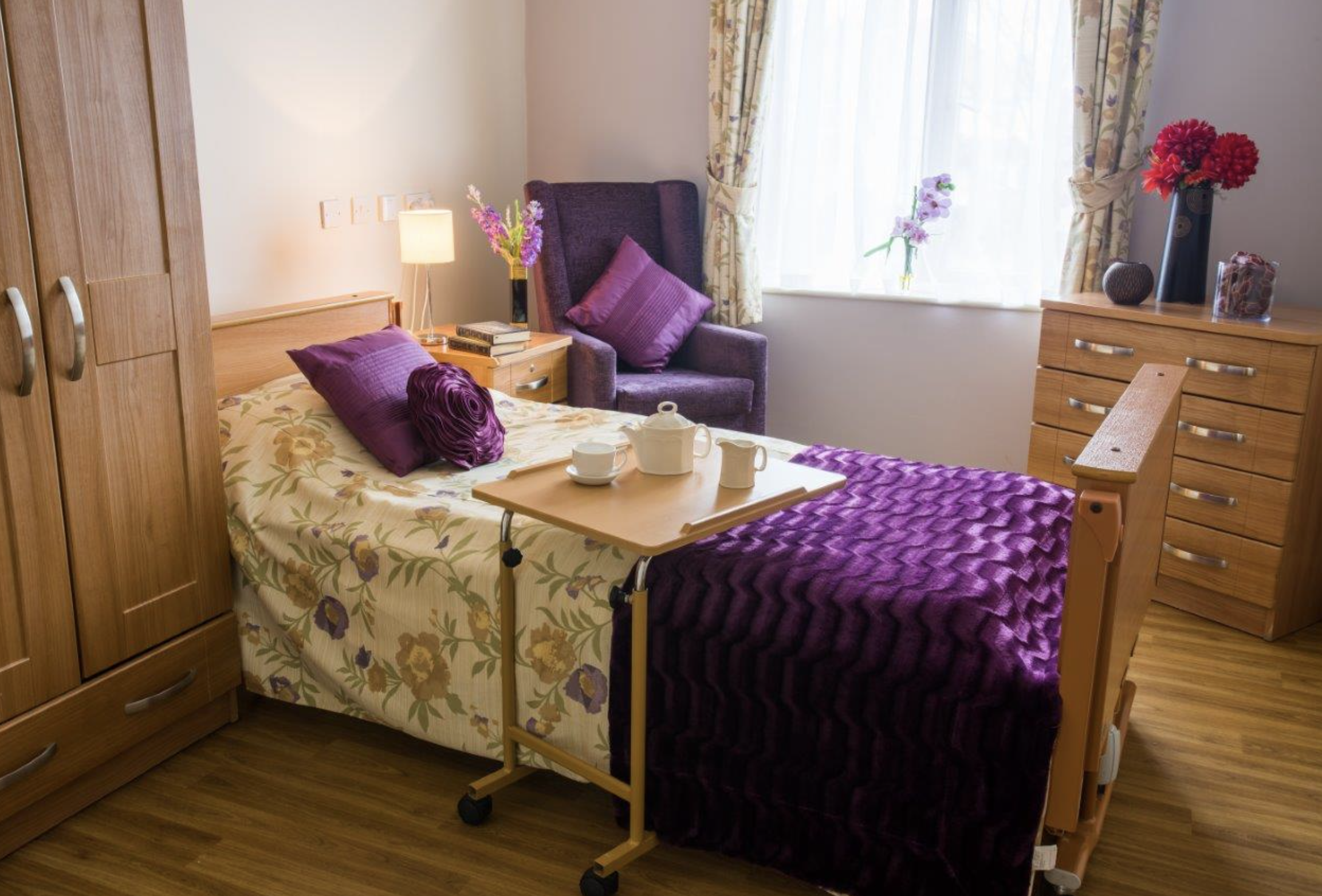 Bedroom of Middlesex Manor care home in Wembley, London