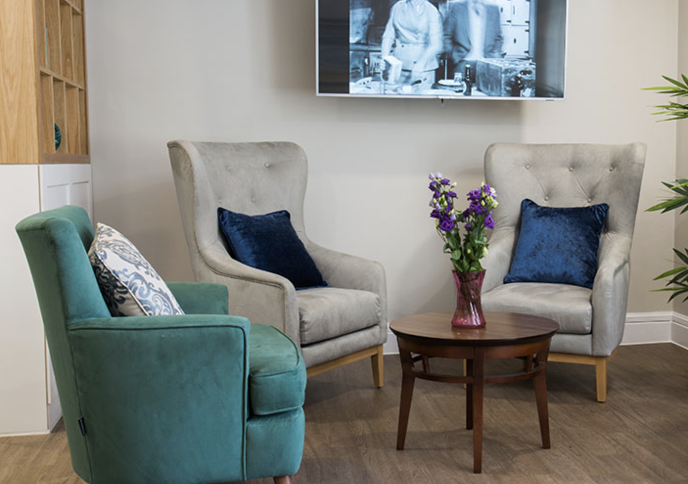 Lounge of Erskine Hall care home in Northwood, London