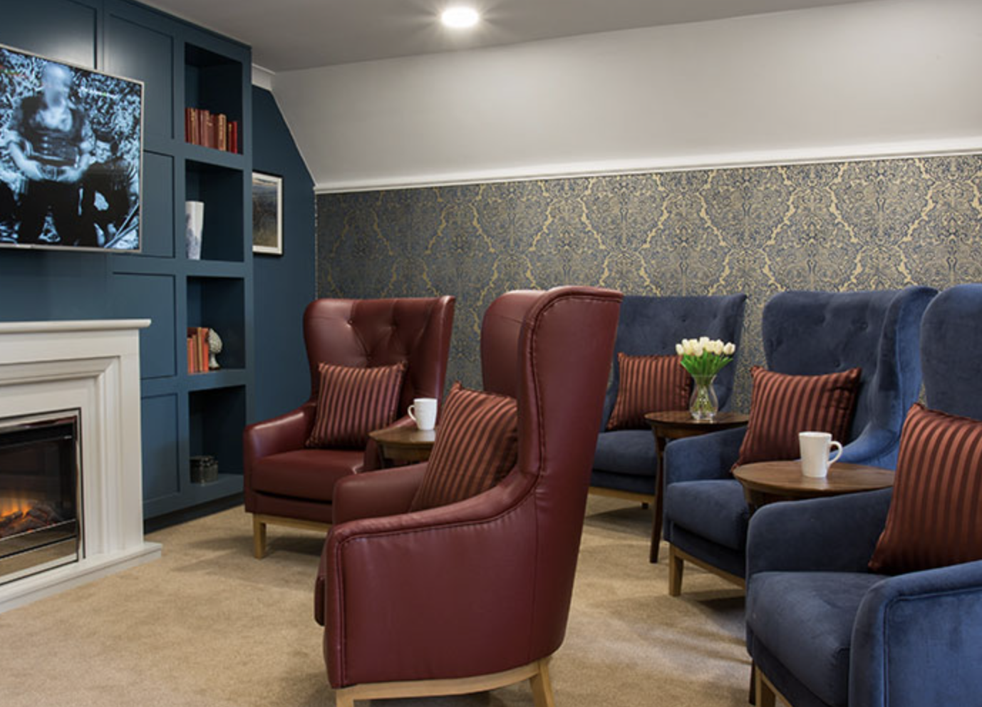 Lounge of Erskine Hall care home in Northwood, London