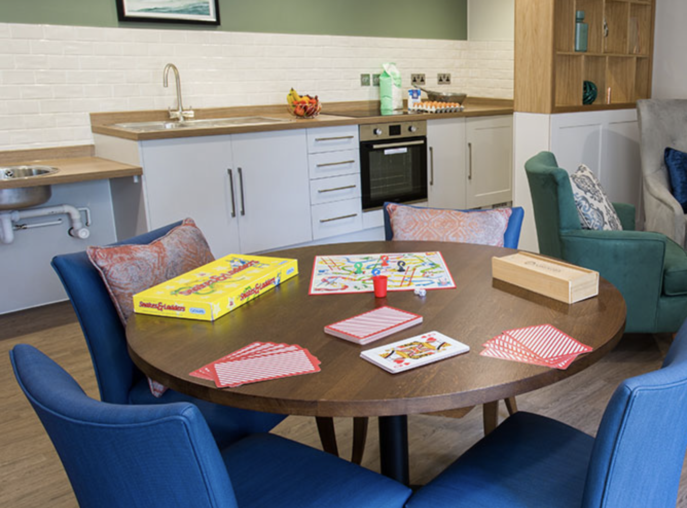 Activities room of Erskine Hall care home in Northwood, London