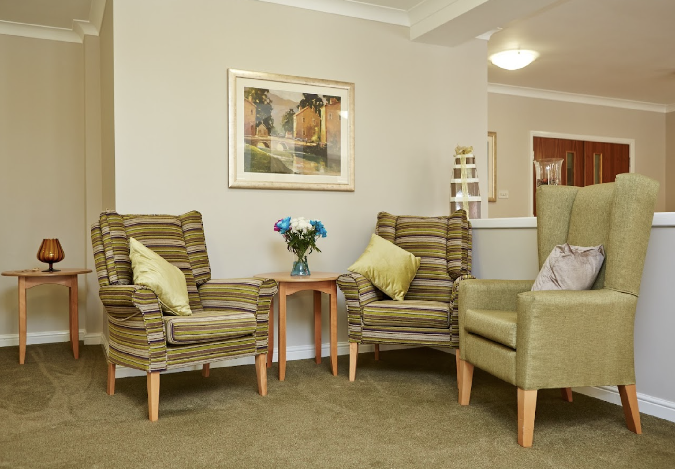 Lounge of Newton Court care home in Middlewich, Cheshire