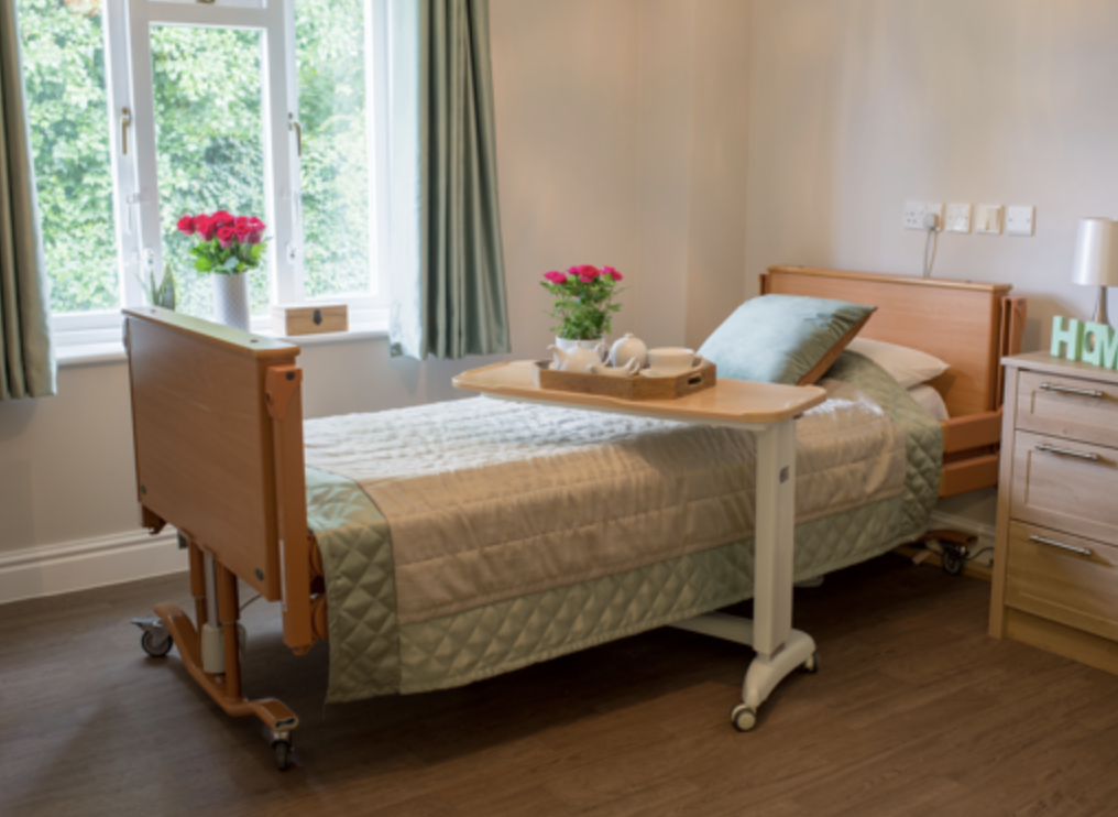 Bedroom of Lynton Hall care home in New Malden, London