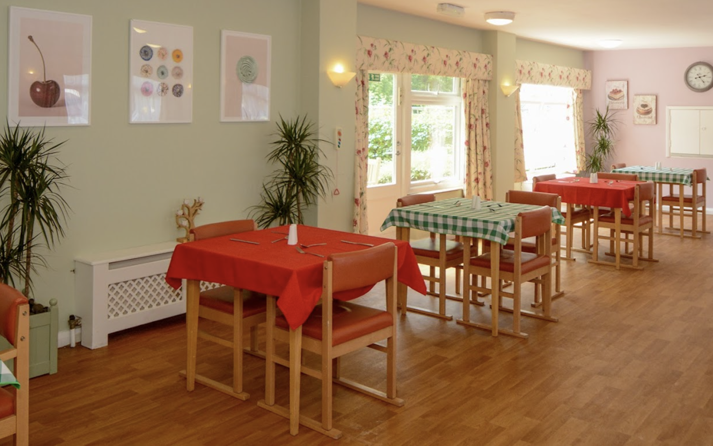 Dining room of Elizabeth House care home in Poole, Hampshire