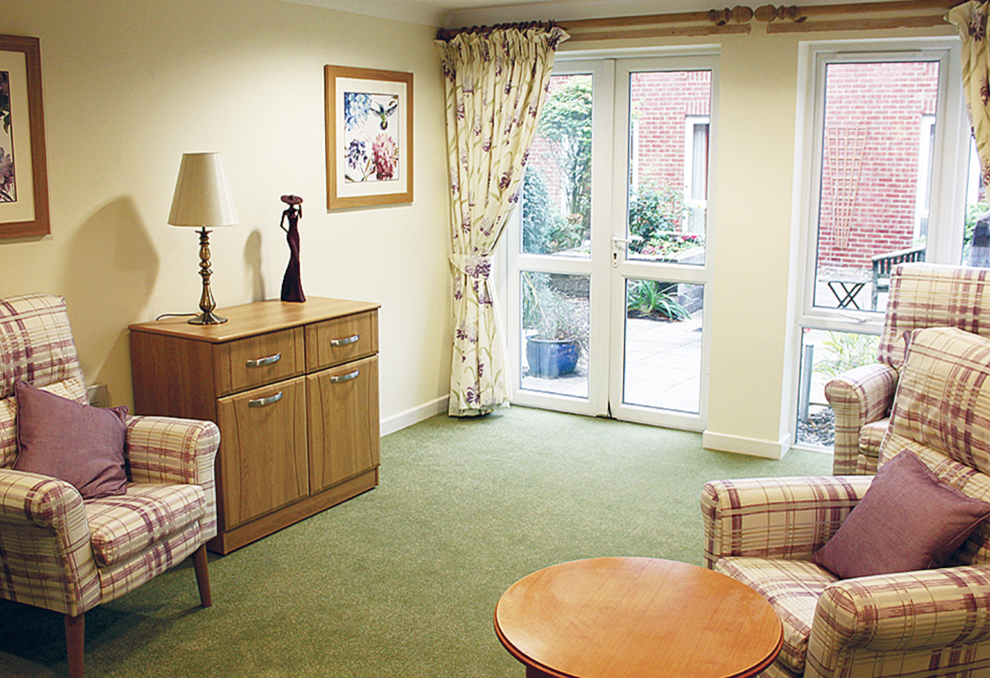 Lounge of Buxton House care home in Weymouth, Dorset