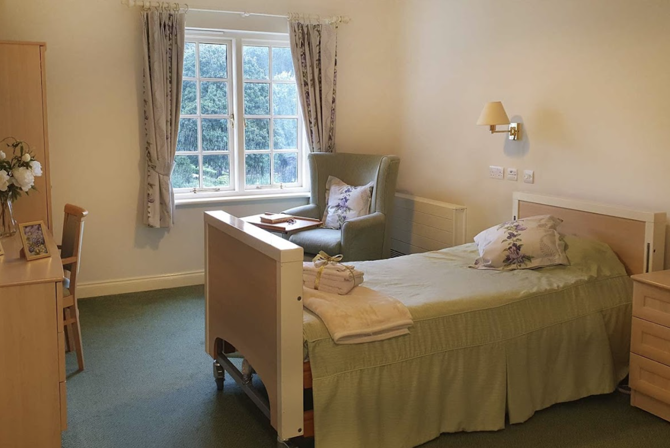 Bedroom of Beauchamp House care home in Taunton, Devon