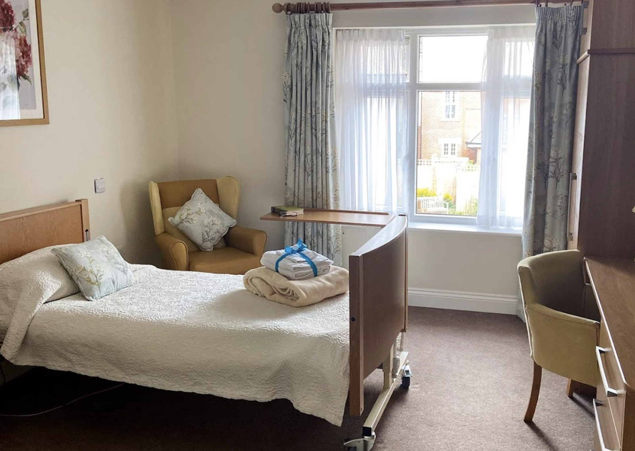 Bedroom of Alexandra House care home in Poole, Hampshire