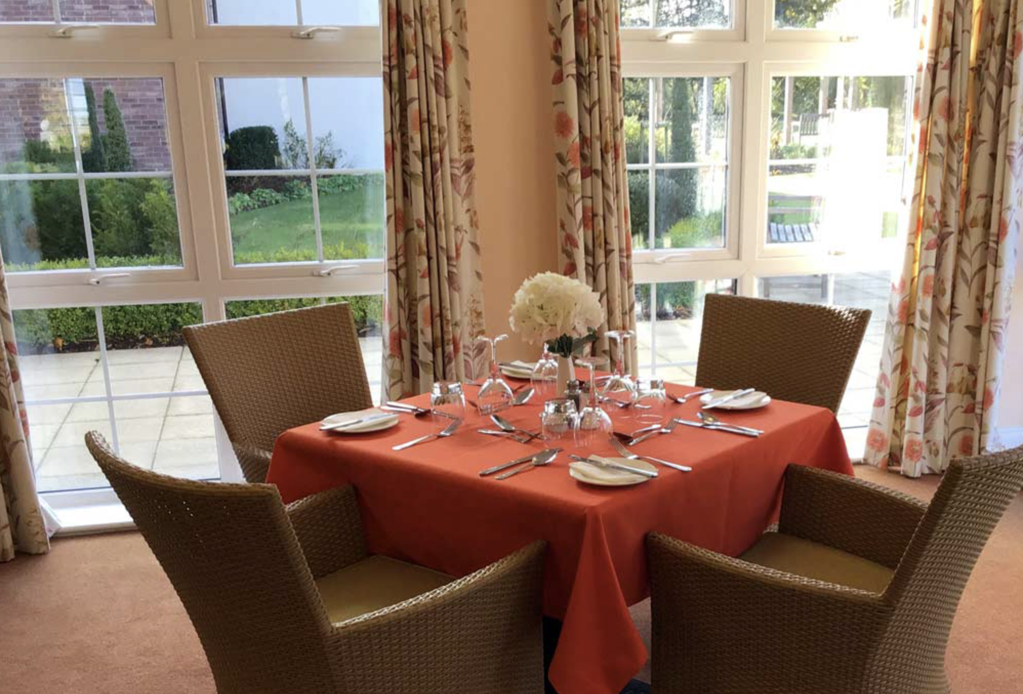 Dining room of St. Ives Country House care home in St Ives, Ringwood