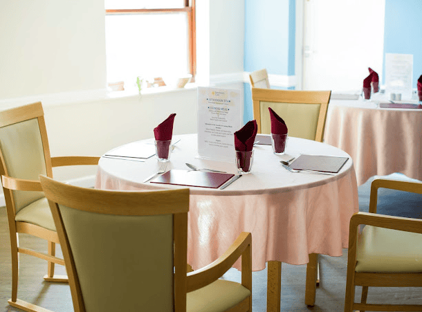 Dining room of Greenslades in Exeter, Devon