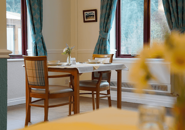 Dining room of High Peak care home in Warrington, Cheshire