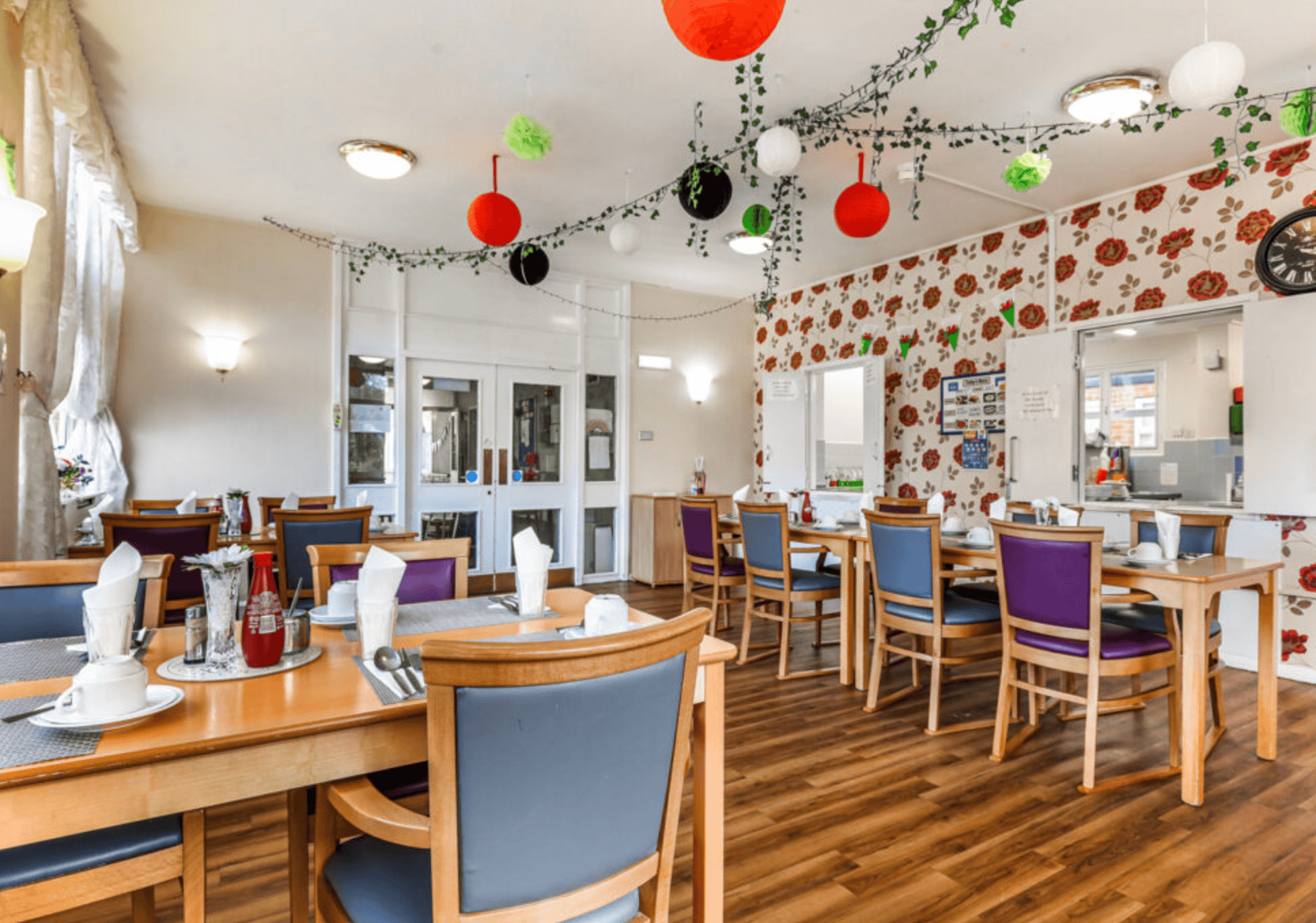 Dining room of The Hawthorns Care Home in Wilmslow, Cheshire East