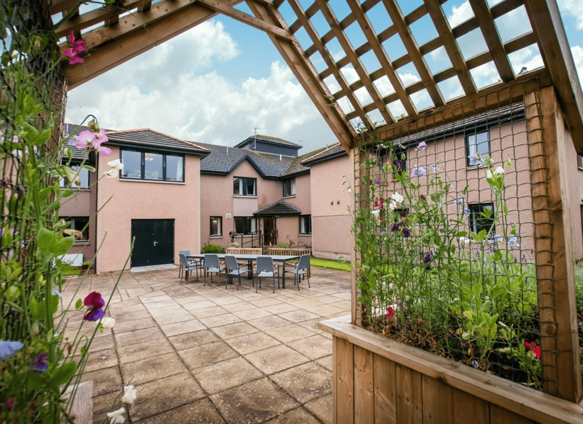 Courtyard at Auchtercrag House/Auchmacoy Lodge Care Home, Ellon, Aberdeenshire